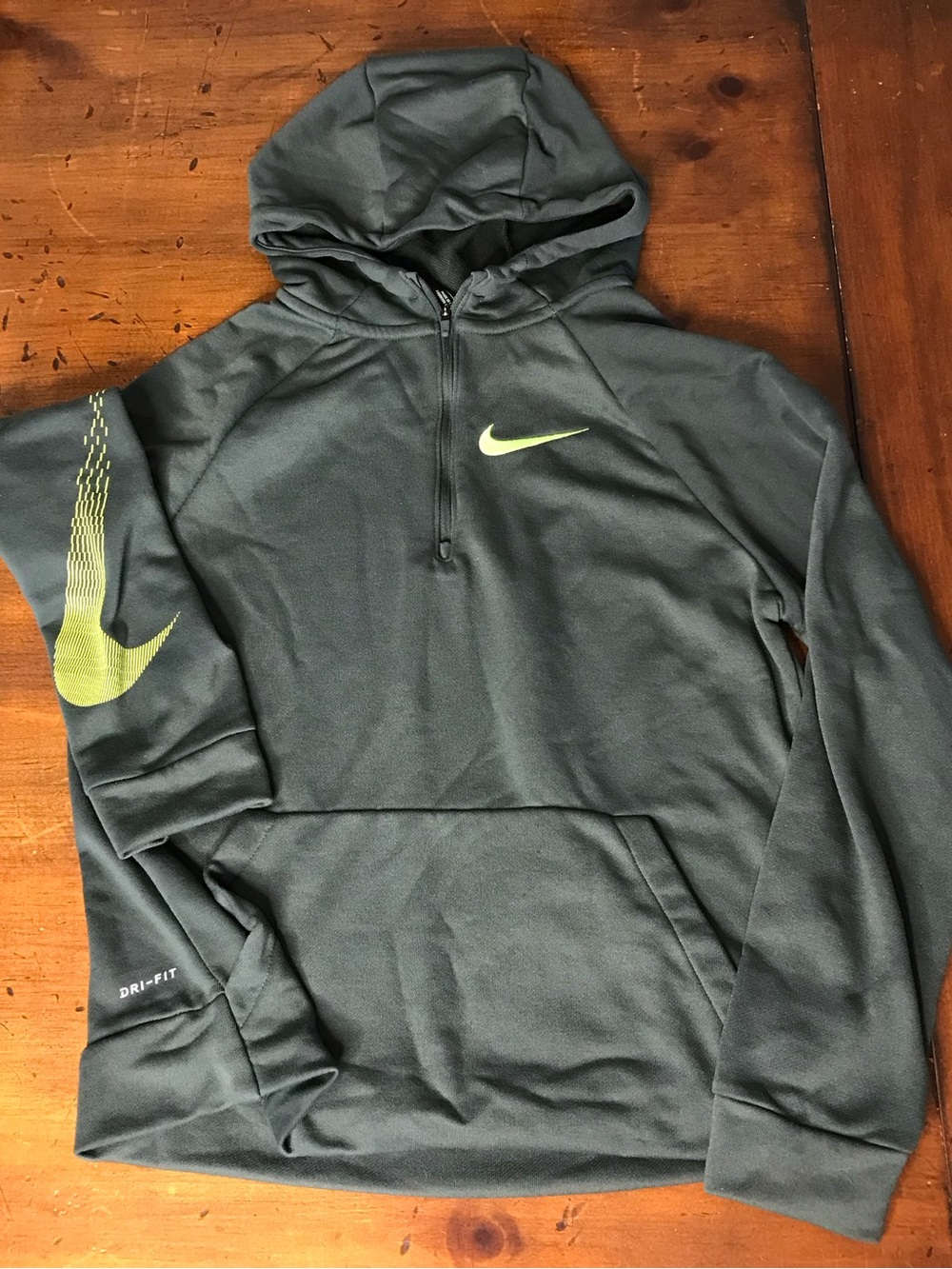 Boy’s XL Nike Dri-Fit 1/2 Zip Dark Green Pullover Hoodie